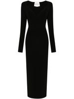 Roland Mouret robe mi-longue à détails plissés - Noir