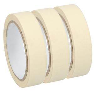 Afplaktape/schilderstape - 3x - wit - 25mm x 25m - voor binnen/buiten