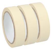 Afplaktape/schilderstape - 3x - wit - 25mm x 25m - voor binnen/buiten - thumbnail