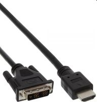 InLine 0.5m HDMI A - DVI 18+1 0,5 m Zwart