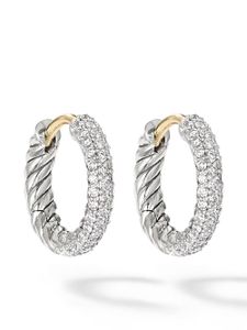 David Yurman créoles Petite en argent sterling pavées de diamants