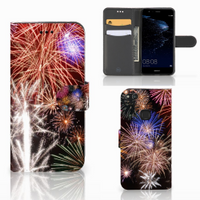 Huawei P10 Lite Wallet Case met Pasjes Vuurwerk - thumbnail