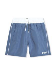 BOSS Kidswear short de bain à logo imprimé - Bleu