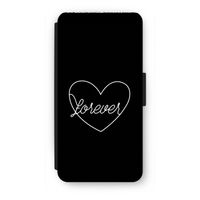 Forever heart black: iPhone 7 Flip Hoesje