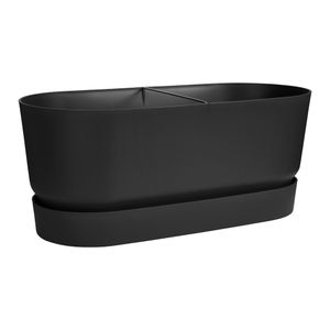 Elho greenville terrace trough 60 wheels living black