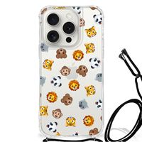 Doorzichtige Silicone Hoesje voor iPhone 15 Pro Dieren Emojis - thumbnail