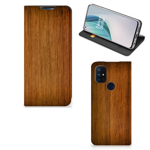 OnePlus Nord N10 5G Book Wallet Case Donker Hout