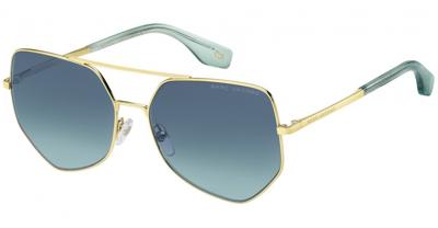 Marc Jacobs zonnebril unisex polygonaal goud/blauw gradient