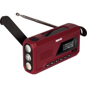 Imperial DABMAN OR 2 Outdoorradio DAB+, VHF (FM) Noodradio, Bluetooth, USB Acculaadfunctie, Handslinger, Zonnepaneel, Zaklamp, Oplaadbaar Rood