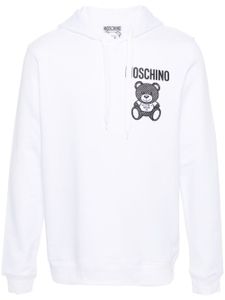 Moschino hoodie en coton à logo imprimé - Blanc