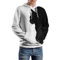 Grafisch Voor heren Modieus 3D-afdrukken Trui met capuchon Vakantie Streetwear Hoodies Zwart Capuchon Opdrukken Fleece Winter Lente Herfst Ontwerper Sweatshirt met capuchon Lightinthebox - thumbnail