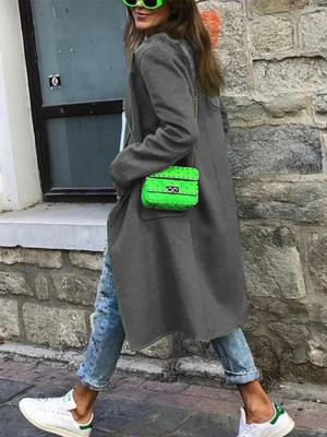 Plain Long Sleeve Pockets Casual Outwear Plain Long Sleeve Pockets Casual Outwear