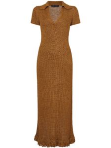 Proenza Schouler robe en crochet à col italien - Marron