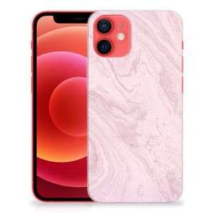 iPhone 12 Mini TPU Siliconen Hoesje Marble Pink - Origineel Cadeau Vriendin