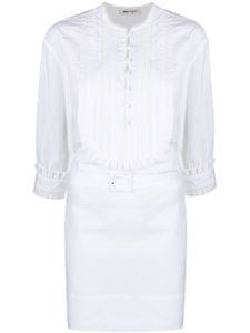 Ports 1961 robe courte en coton à broderies - Blanc