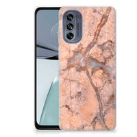 Motorola Moto G62 5G TPU Siliconen Hoesje Marmer Oranje