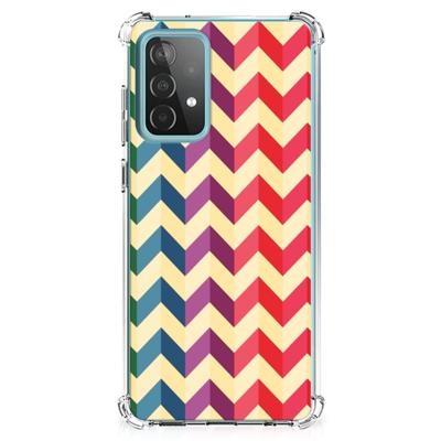 Samsung Galaxy A52 4G/5G Doorzichtige Silicone Hoesje Zigzag Multi Color Samsung Galaxy A52 4G/5G Doorzichtige Silicone Hoesje Zigzag Multi Color