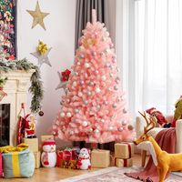 180cm Hoge Roze Kunstmatige Kerstboom met Roze Ornamenten Kerstboom Vakantie Decoratie - thumbnail