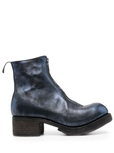 Guidi bottines en cuir à effet métallisé - Bleu