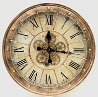 Grote Wandklok Lotte - koper - Bewegende tandwielen - Ø 60 cm