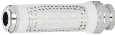 Race Sport handremgreep universeel 12,5 cm aluminum/leer wit