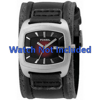 Horlogeband Fossil JR9498 Onderliggend Leder Zwart 22mm - thumbnail