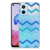 OPPO A96 | OPPO A76 TPU bumper Zigzag Blauw - thumbnail