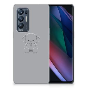 OPPO Find X3 Neo Telefoonhoesje met Naam Grijs Baby Olifant