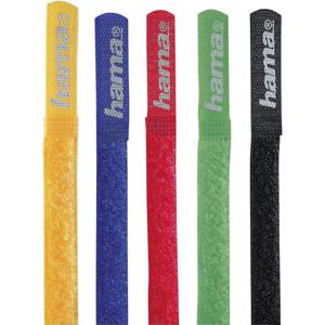 Hama 00020535 Klittenband kabelbinder Nylon Rood, Blauw, Zwart, Geel, Groen flexibel (l x b) 215 mm x 16 mm 5 stuk(s)