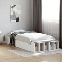 vidaXL Bedframe bewerkt hout wit 100x200 cm, bed, bed met opbergruimte, 1-persoons bedframe, 1-persoonsbed, slaapkamermeubilair, bedbodem