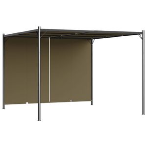 VidaXL Pergola met uittrekbaar dak 180 g/m² 3x3 m taupe