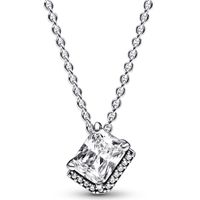 Pandora 392388C01 Ketting Rectangular Sparkling Halo zilver-zirconia wit 45 cm - thumbnail