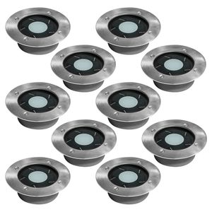 Set 10 stuks Puck grondspot solar LED