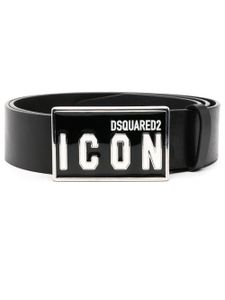 DSQUARED2 ceinture en cuir à boucle logo - Noir