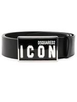 DSQUARED2 ceinture en cuir à boucle logo - Noir - thumbnail