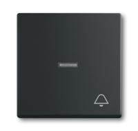 Busch-Jaeger Future Linear bedieningswip met transparante lens opdruk 'bel', matzwart