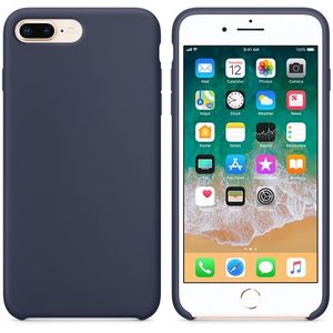 Hoogwaardige Silicone Case / Cover / Hoes voor iPhone 8 Plus / 7 Plus Donkerblauw (Midnight Blue)