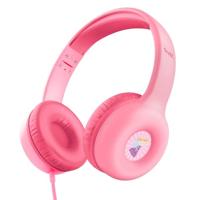 Trust Nouna Hoofdtelefoon met Kabel voor Kinderen 4-10 Jaar met Volumebegrenzing (85dB), On Ear Opvouwbare Headphones met In-line Microfoon en Stickers, Jack 3.5mm, voor Switch, Tablet, Muziek, Roze