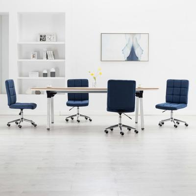 vidaXL Eetkamerstoelen 4 st stof blauw vidaXL Eetkamerstoelen 4 st stof blauw