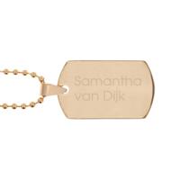 Goudkleurig naamplaatje incl. ketting