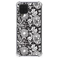 Samsung Galaxy A12 Case Black Flowers - thumbnail