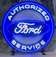 Ford Authorized Service Neon Verlichting Met Achterplaat - 60 x 60 cm - thumbnail