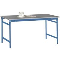 Manuflex BB3044.5007 Bijzettafel basis stationair met staalbeslag schijf in stralend blauw RAL 5007, bxdxh: 1250 x 800 x 780 mm Stralend blauw (RAL 5007)