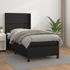 Boxspring met matras kunstleer zwart 90x190 cm SKU: V3132411