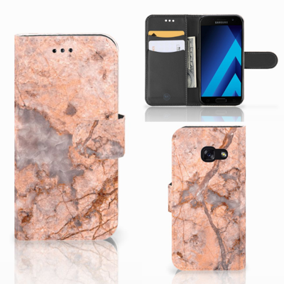 Samsung Galaxy A3 2017 Bookcase Marmer Oranje Samsung Galaxy A3 2017 Bookcase Marmer Oranje