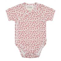 Little Indians romper Leopard meisjes katoen roze/wit maat 74