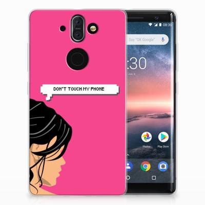 Nokia 9 | 8 Sirocco Silicone-hoesje Woman Don't Touch My Phone Nokia 9 | 8 Sirocco Silicone-hoesje Woman Don't Touch My Phone