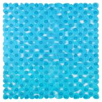 Differnz Lapis inlegmat douche antislip laag 100% PVC 54 x 54 cm blauw transparant