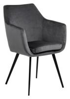 Bendt Eetkamerstoel 'Rikke' Velvet, kleur Donkergrijs