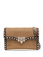 Valentino Garavani sac porté épaule en paille à ornements Rockstud - Marron - thumbnail